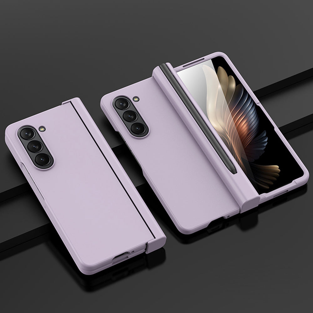 For Samsung Galaxy Z Fold5 5G Skin-touch PC Phone Case Pen Slot Design Hinge Protection Folding Cover with Tempered Glass Film For Samsung Galaxy Z Fold5 5G Skin-touch PC Phone Case Pen Slot Design Hinge Protection Folding Cover with Tempered Glass Film